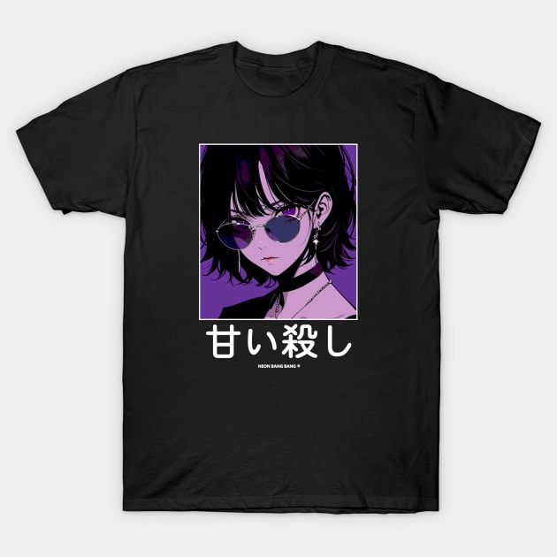 Stylish Japanese Girl Anime Aesthetic Streetwear T-Shirt by Neon Bang Bang